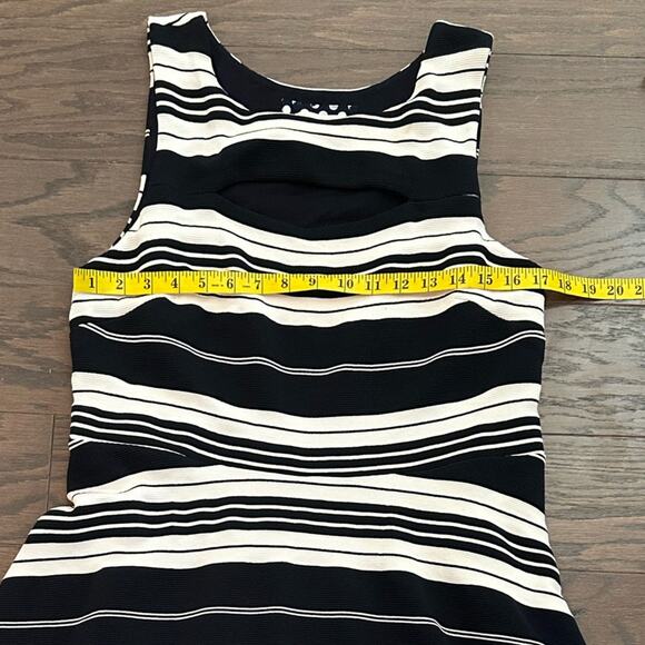 Anthropologie Maeve Riley Striped Knit Dress - Black with White - Size 16 - Picture 6 of 11